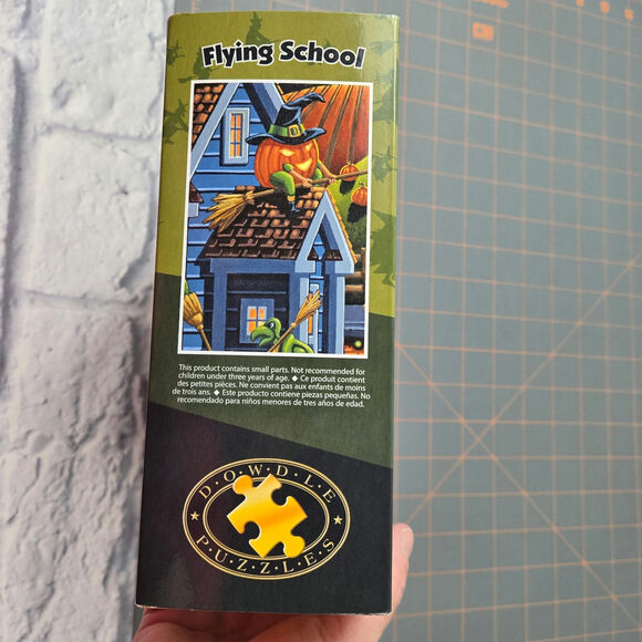 Dowdle Jigsaw Puzzle Flying School Folk Art 100 piece 16x20 Complete Halloween - Picture 8 of 12